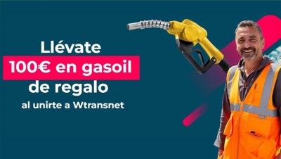 Wtransnet regala cheque de 100€ en gasoil a sus nuevos miembros hasta el 31 de marzo