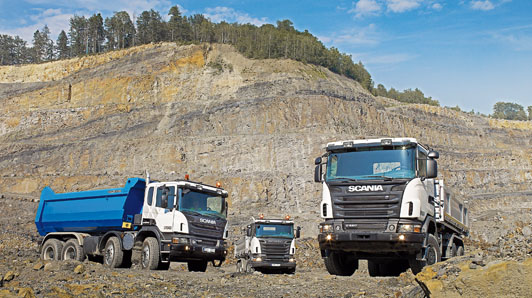 Nueva gama Scania de camiones de canteras y obras