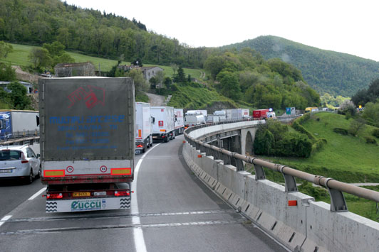 Tráfico durante el trayecto