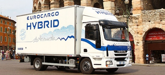 Camión de Iveco propulsado por gas