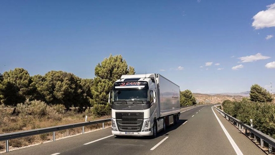 Camión circulando por carretera