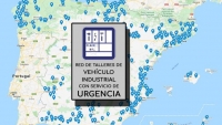 Mapa de talleres de vehículo industrial