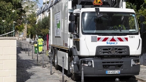 Renault Trucks E-Tech de recogida de residuos en París.