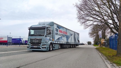 MAN demuestra la viabilidad del camión eléctrico en larga distancia con el eTGS entre París y Berlín