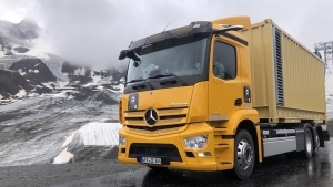 Camión eléctrico Mercedes-Benz eActros en los Alpes