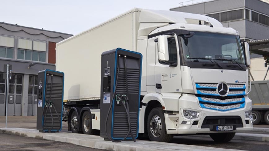 Nuevo partque de recarga de Daimler para camiones y furgonetas eléctricas