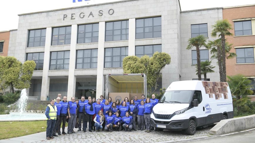 Recogida de alimentos de la Iveco Daily de gas natural comprimido