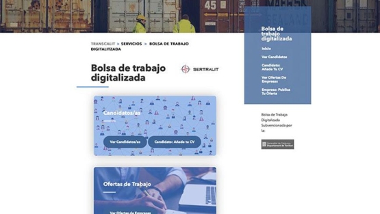 Nueva bolsa de trabajo digital para el transporte de Transcalit-Sertralit 