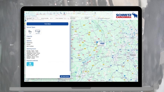 Schmitz Cargobull integra lavado y aparcamiento en TrailerConnect con TRAVIS