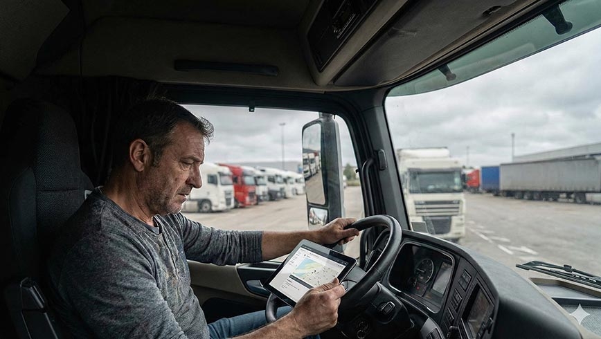 Camionero estudiando online