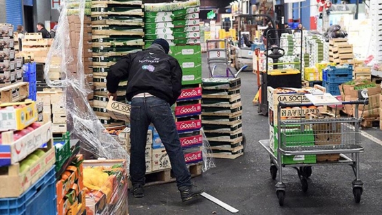 Hombre trabajando con palés