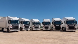 Camiones Scania de la empresa de transporte frigorífico Transmanolet