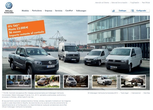 Web de vehículos comerciales de Volkswagen