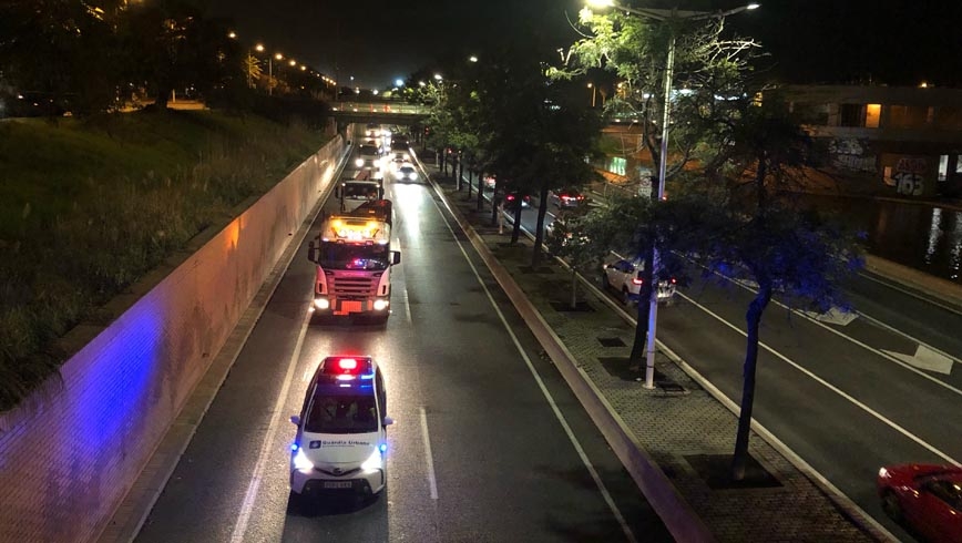 Protestas del transporte en Barcelona