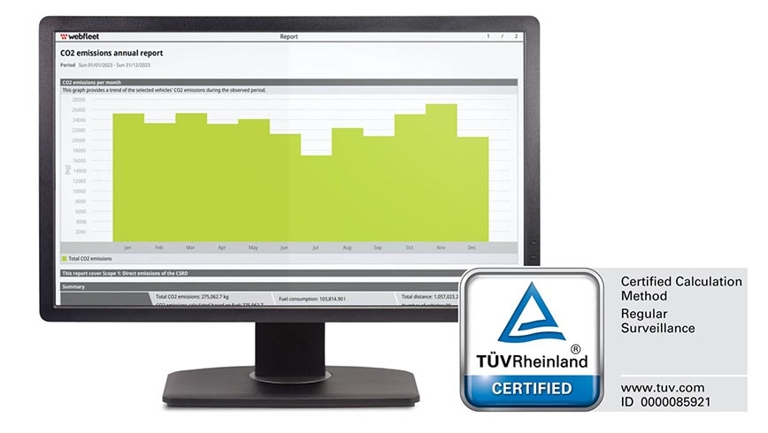 Certificado TÜV Rheinland de Webfleet