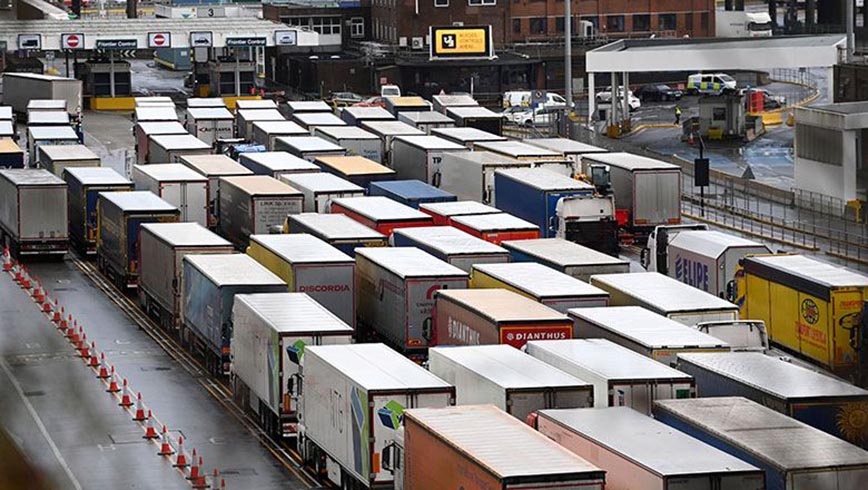 Camiones parados en Reino Unido