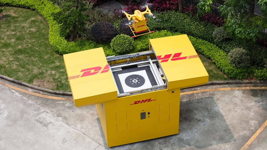 Dron EHang Falcon de DHL Express