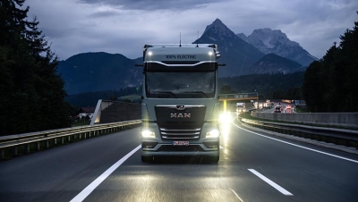MAN eTruck y Dettendorfer prueban transporte nocturno eléctrico en el paso del Brennero